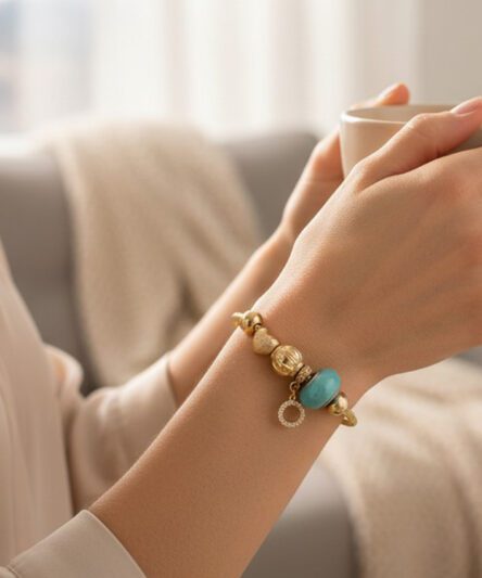 XUPING JEWELRY 14 Ayar Altın Kaplama PND Charms Turkuaz