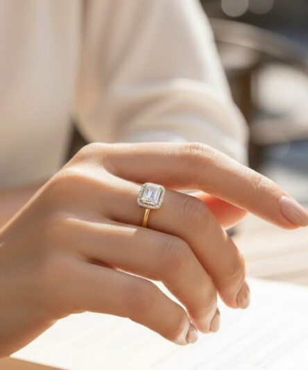 XUPING JEWELRY 14 Ayar Altın Kaplama, Baget Yüzük
