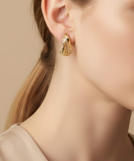 XUPING JEWELRY 14 Ayar Altın Kaplama, Baklava Desen Küpe