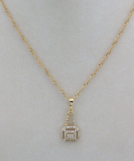 XUPING JEWELRY 14 Ayar Altın Kaplama, Baget Uzun Model Kolye