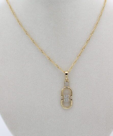 XUPING JEWELRY 14 Ayar Altın Kaplama, Zirkon Taşlı Kolye