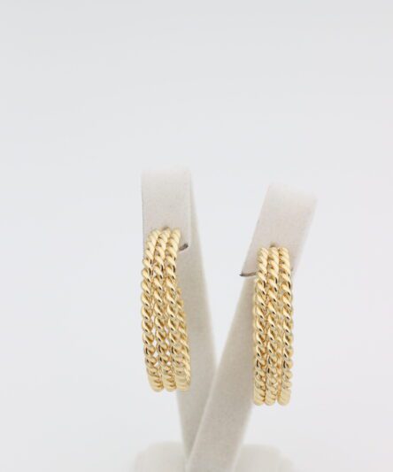 XUPING JEWELRY 14 Ayar Altın Kaplama, Şerit Kesim Trend Küpe