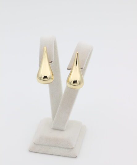 XUPING JEWELRY 14 Ayar Altın Kaplama, Yassı Uzun Damla Küpe