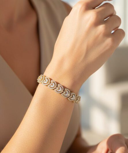XUPING JEWELRY 14 Ayar Altın Kaplama, Lale Zirkon Taşlı Bileklik