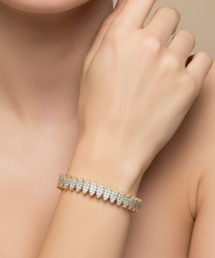 XUPING JEWELRY 14 Ayar Altın Kaplama, Göz Zirkon Taşlı Bileklik