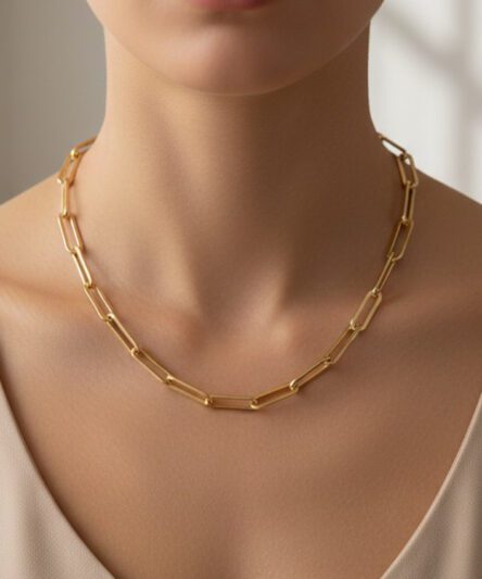 XUPING JEWELRY 14 Ayar Altın Kaplama, Ataç Model Kolye 60cm