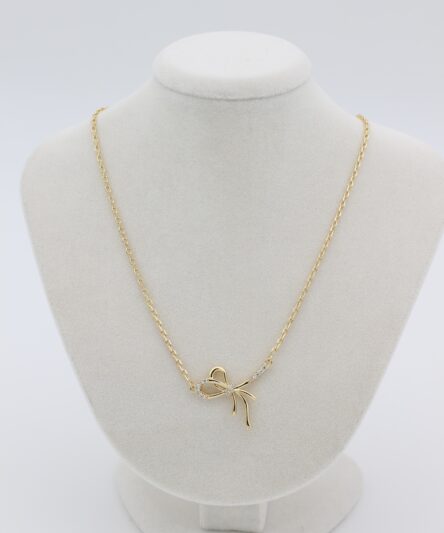 XUPING JEWELRY 14 Ayar Altın Kaplama, Fiyonk Zirkon Taşlı Kolye