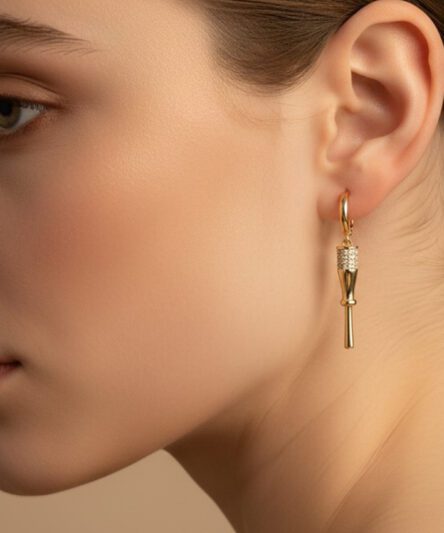 XUPING JEWELRY 14 Ayar Altın Kaplama, Kadeh Model Küpe