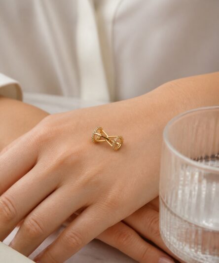 XUPING JEWELRY 14 Ayar Altın Kaplama, Silindir Zirkon Taşlı Charms