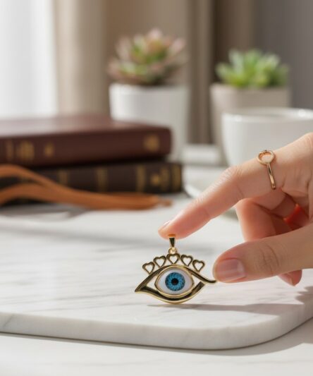 XUPING JEWELRY 14 Ayar Altın Kaplama, Göz Kolye Kalpli Charms