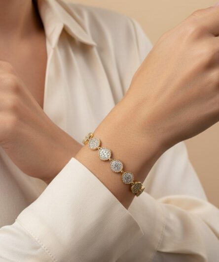 XUPING JEWELRY 14 Ayar Altın Kaplama, Barısiva Taşlı Model Bileklik