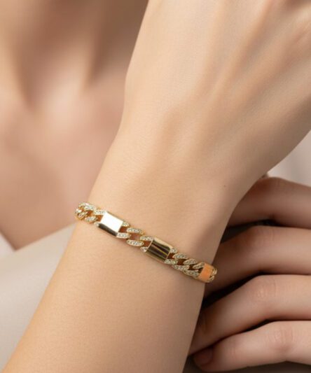 XUPING JEWELRY 14 Ayar Altın Kaplama, Harmoni Taşlı Model Bileklik