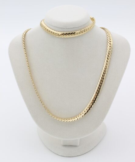 XUPING JEWELRY 14 Ayar Altın Kaplama, Balık Sırtı Set Kolye Takım