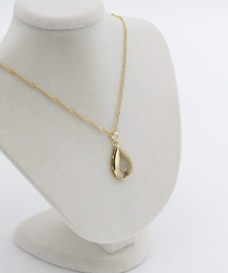 XUPING JEWELRY 14 Ayar Altın Kaplama, Su Damlası Taşlı Model Kolye