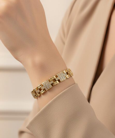 XUPING JEWELRY 14 Ayar Altın Kaplama, Lukka Taşlı Model Bileklik