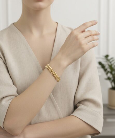 XUPING JEWELRY 14 Ayar Altın Kaplama, Piramit Model Bileklik