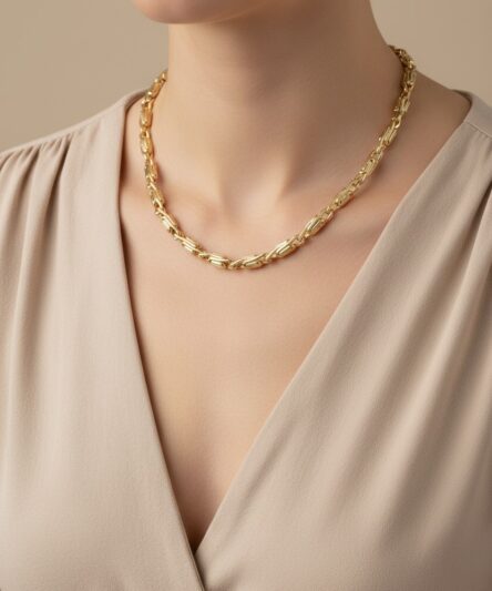 XUPING JEWELRY 14 Ayar Altın Kaplama, Geçmeli Model Kolye