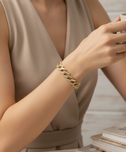 XUPING JEWELRY 14 Ayar Altın Kaplama, Taşlı Gurmet Model Bileklik