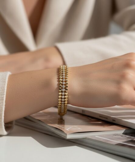 XUPING JEWELRY 14 Ayar Altın Kaplama, Rosa Juliet Model Bileklik