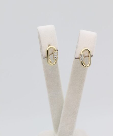 XUPING JEWELRY 14 Ayar Altın Kaplama, Vella Zirkon Taşlı Küpe