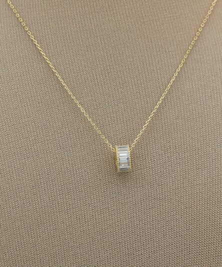 XUPING JEWELRY 14 Ayar Altın Kaplama, Sevgi Çemberi Zirkon Taşlı Kolye