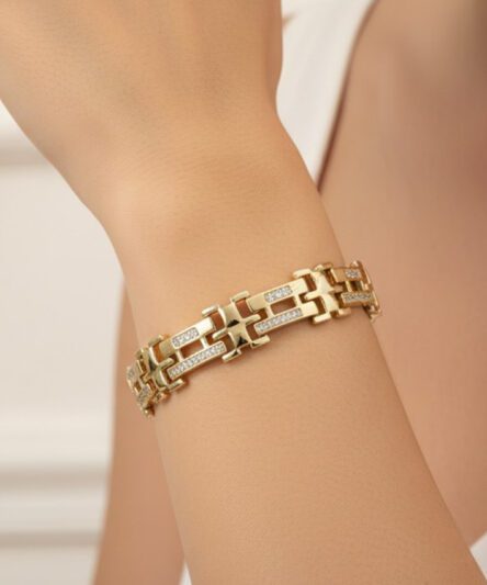 XUPING JEWELRY 14 Ayar Altın Kaplama, Tory Zirkon Taşlı Model Bileklik