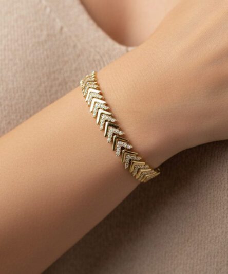 XUPING JEWELRY 14 Ayar Altın Kaplama, Rihanna Zirkon Taşlı Model Bileklik