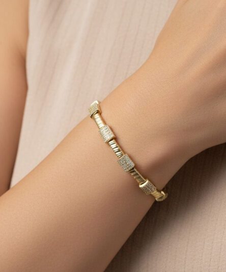 XUPING JEWELRY 14 Ayar Altın Kaplama, Seramor Zirkon Taşlı Bileklik