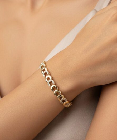 XUPING JEWELRY 14 Ayar Altın Kaplama, Swan Zirkon Taşlı Bileklik