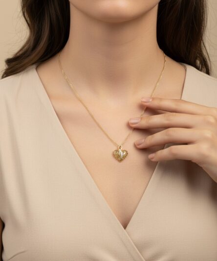 XUPING JEWELRY 14 Ayar Altın Kaplama, Safazen Zirkon Taşlı Kolye