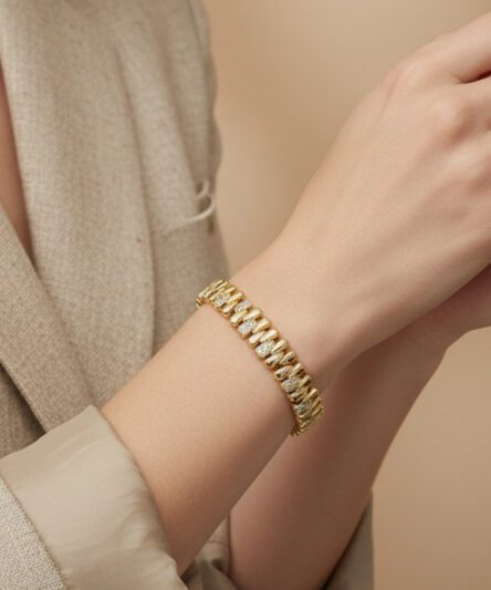 XUPING JEWELRY 14 Ayar Altın Kaplama, Damla Zirkon Taşlı Bileklik