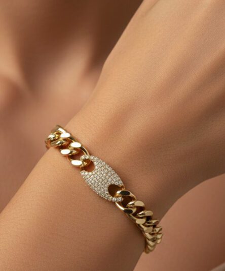 XUPING JEWELRY 14 Ayar Altın Kaplama, Hira Zirkon Taşlı Bileklik
