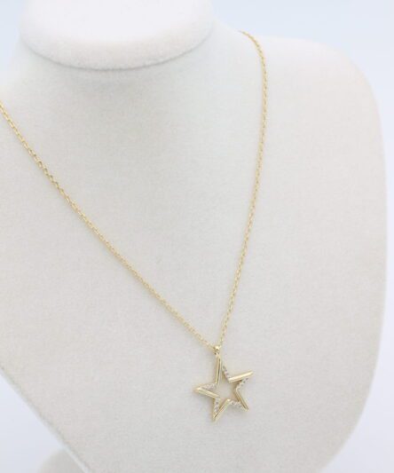 XUPING JEWELRY 14 Ayar Altın Kaplama, Yıldız Zirkon Taşlı Kolye