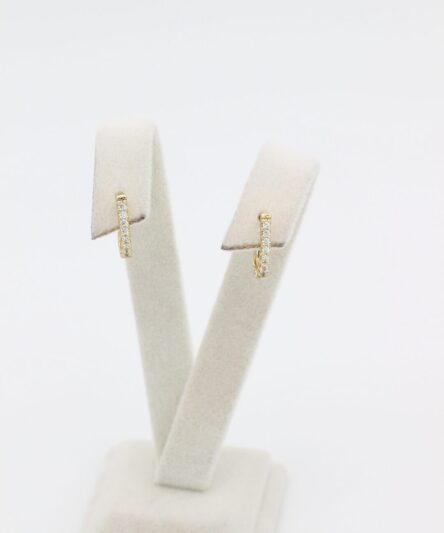 XUPING JEWELRY 14 Ayar Altın Kaplama,  Minimal Zirkon Taşlı Küpe