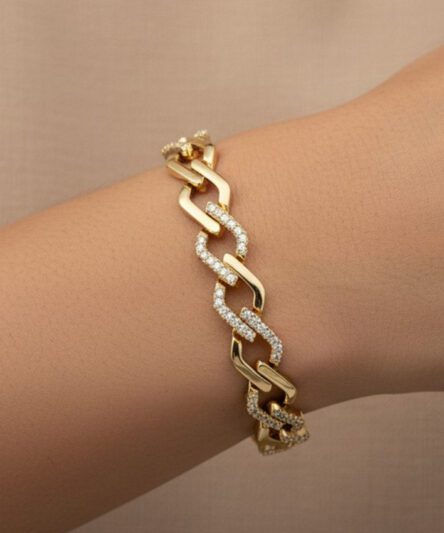XUPING JEWELRY 14 Ayar Altın Kaplama, Gurmet Zirkon Taşlı Model Bileklik