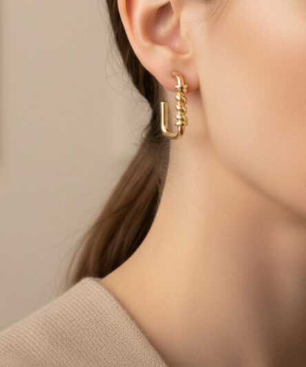XUPING JEWELRY 14 Ayar Altın Kaplama, Milena Model Küpe