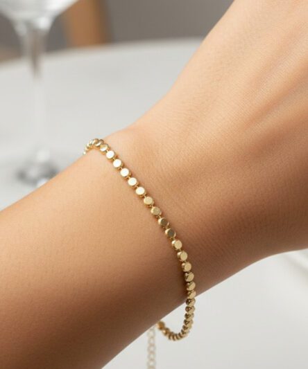 XUPING JEWELRY 14 Ayar Altın Kaplama, Pul Zincir Model Bileklik