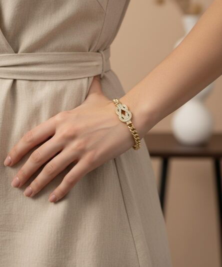 XUPING JEWELRY 14 Ayar Altın Kaplama, Vinta Zirkon Taşlı Bileklik