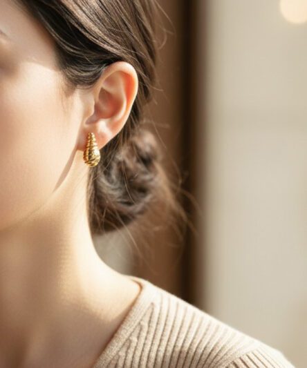 XUPING JEWELRY 14 Ayar Altın Kaplama, Zaga Model Küpe