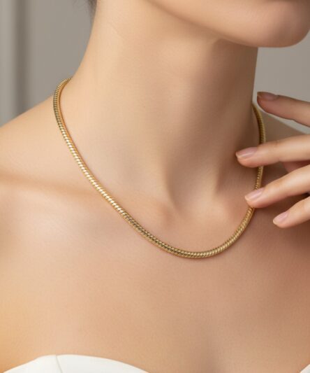 XUPING JEWELRY 14 Ayar Altın Kaplama, Balık Sırtı Model Kolye