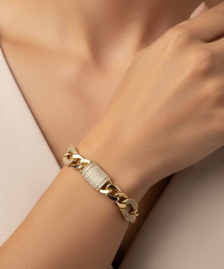 XUPING JEWELRY 14 Ayar Altın Kaplama, Gurmet Zirkon Taşlı Bileklik