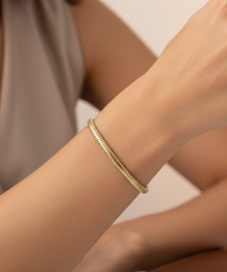 XUPING JEWELRY 14 Ayar Altın Kaplama, Balık sırtı ince model bileklik
