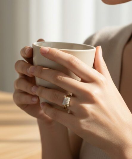 XUPING JEWELRY 14 Ayar Altın Kaplama, Baroni Zirkon Taşlı Yüzük