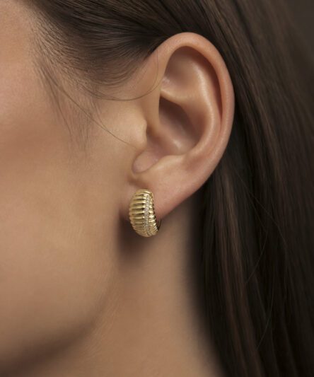 XUPING JEWELRY 14 Ayar Altın Kaplama, Tırtıklı Zirkon Taşlı Küpe