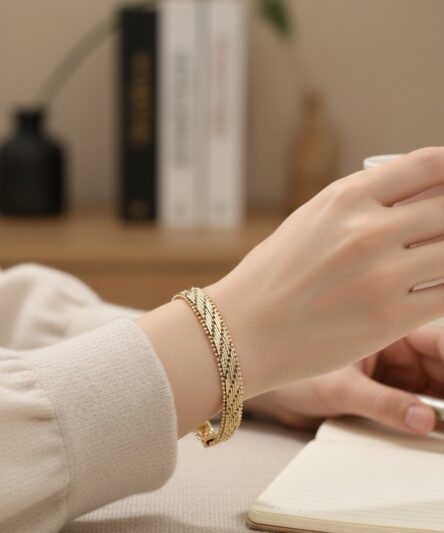 XUPING JEWELRY 14 Ayar Altın Kaplama, Hasır Model Bileklik
