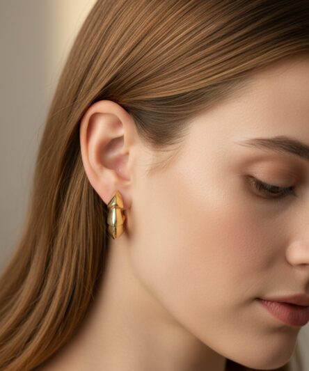 XUPING JEWELRY 14 Ayar Altın Kaplama, Lujo Model Küpe