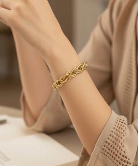 XUPING JEWELRY 14 Ayar Altın Kaplama, Örgü Model Bileklik