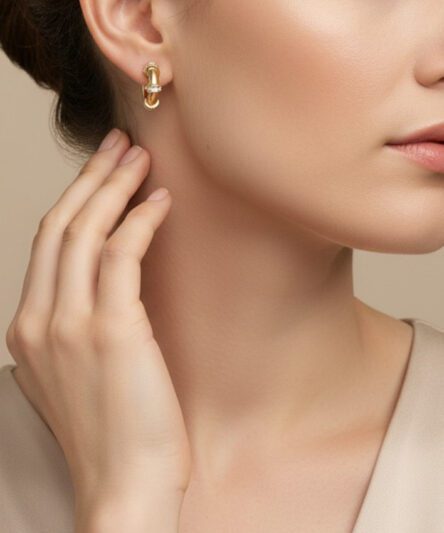 XUPING JEWELRY 14 Ayar Altın Kaplama, Kıkırdak Zirkon Taşlı Küpe