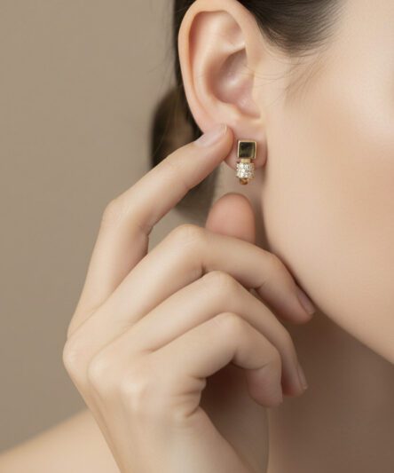 XUPING JEWELRY 14 Ayar Altın Kaplama, Seravina Zirkon Taşlı Küpe