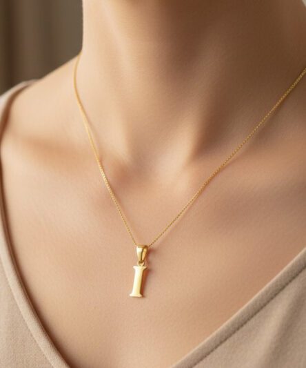Stil İncisi/Xupıng Jewelry  14 Ayar Altın Kaplama, I Düz Harf Kolye